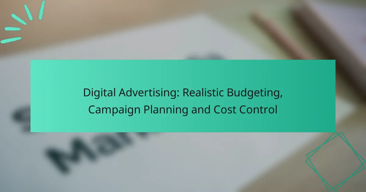 Digital Advertising: Realistic Budgeting, Campaign Planning and Cost Control