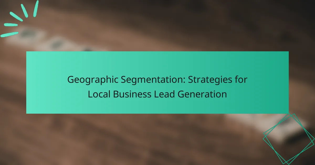 Geographic Segmentation: Strategies for Local Business Lead Generation