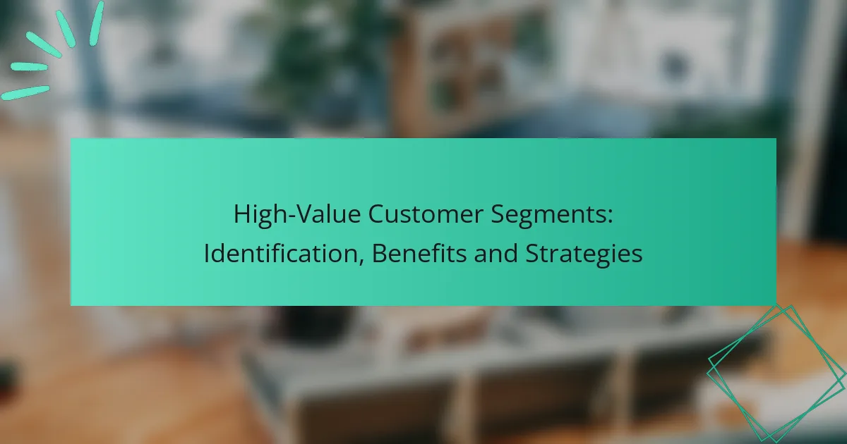 High-Value Customer Segments: Identification, Benefits and Strategies