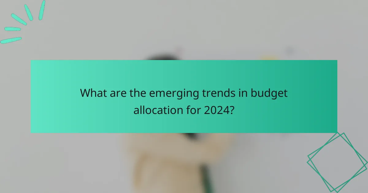 What are the emerging trends in budget allocation for 2024?