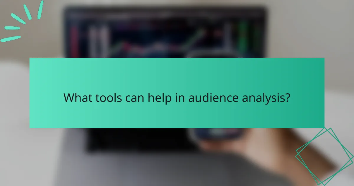 What tools can help in audience analysis?