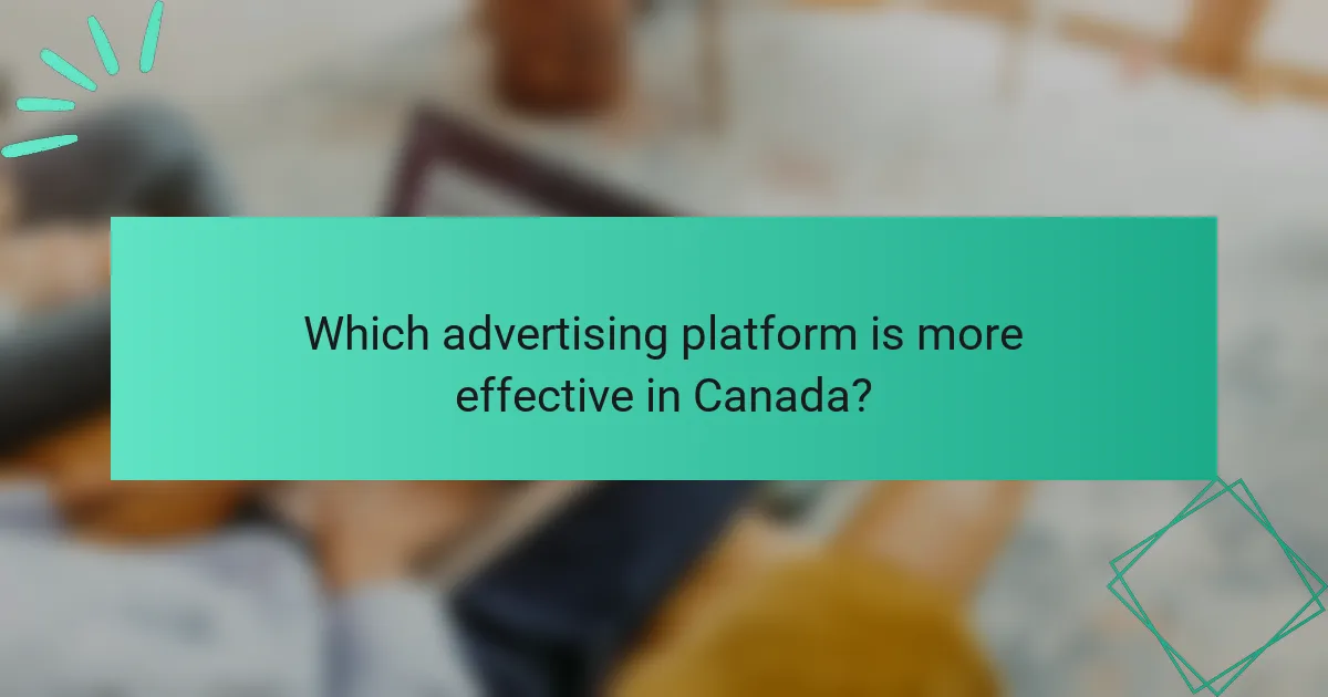 Which advertising platform is more effective in Canada?